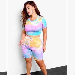 Rebdolls Tye Dye Crop top & shorts set size 5x